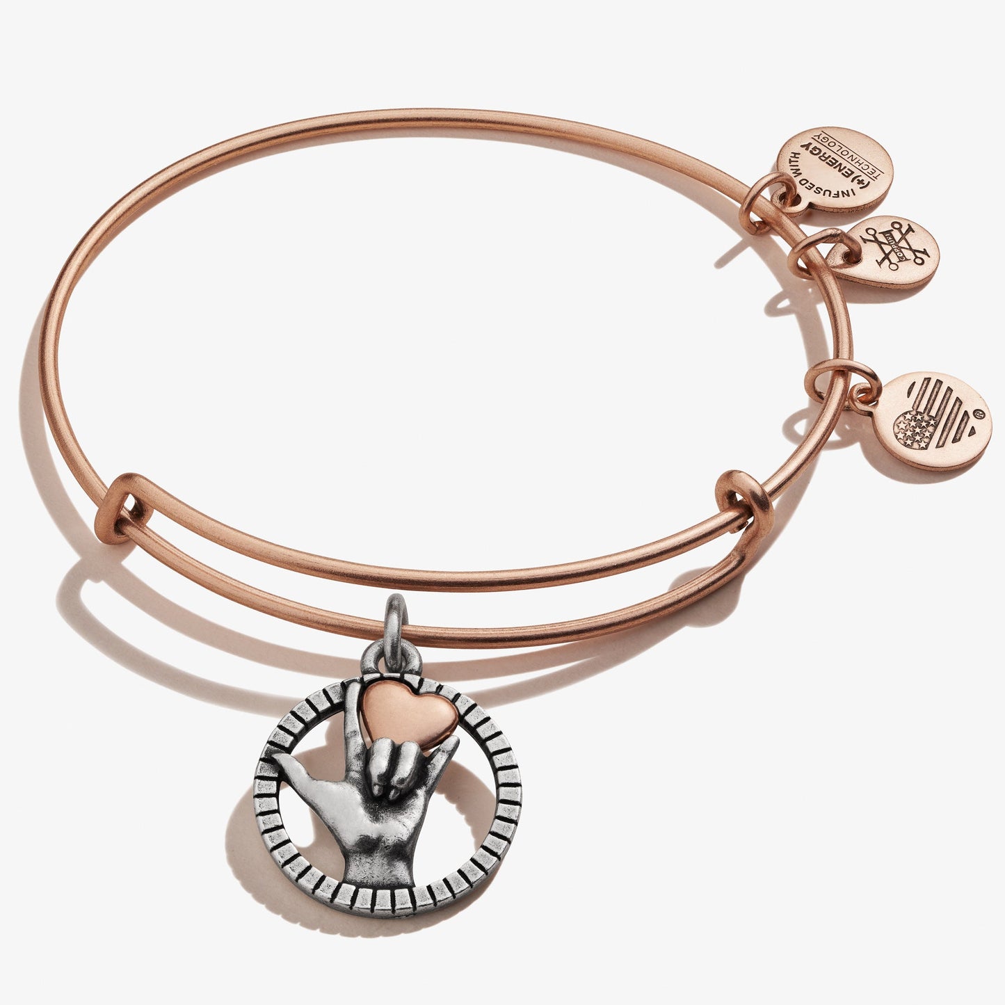 'Love' Sign Language Charm Bangle