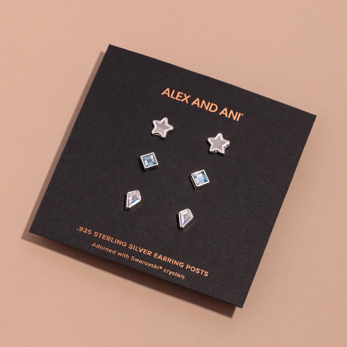 Aquamarine Crystal + Star Stud Earrings Gift Set