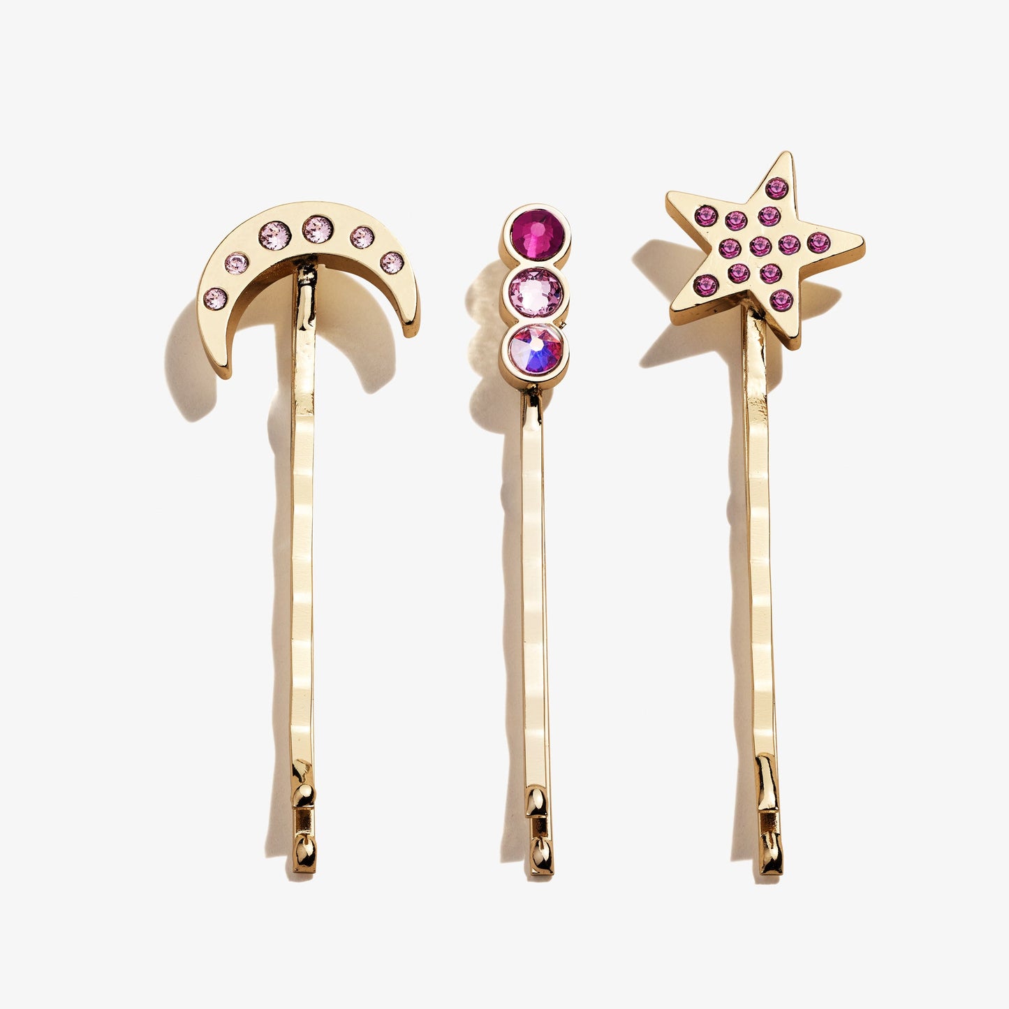 Amethyst Moon + Star Hair Pins, Set of 3